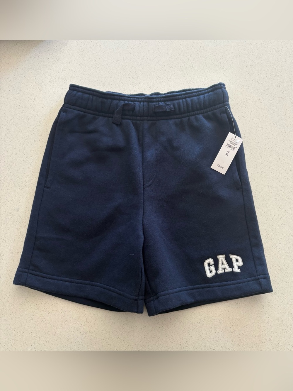 NEW Gap Kids Relaxed Logo Pull-On Shorts in Navy, Size M (8)